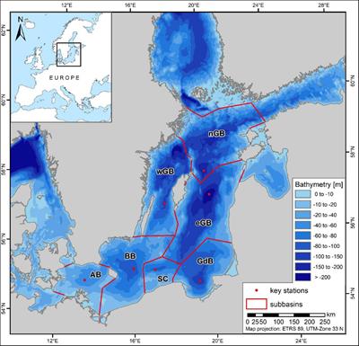 Investigating Hypoxic and Euxinic Area Changes Based on Various Datasets From the Baltic Sea